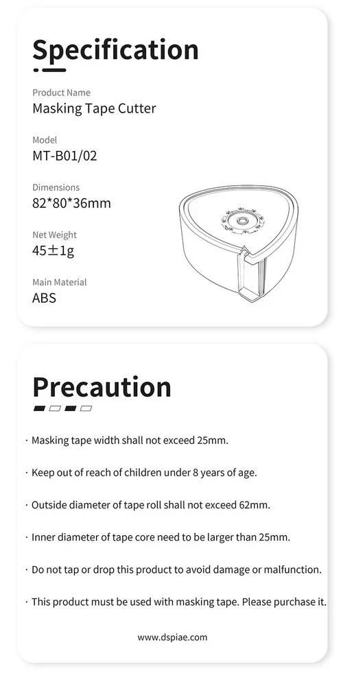 DSPIAE MT-B02 Masking Tape Cutter (Blue) - Image 8