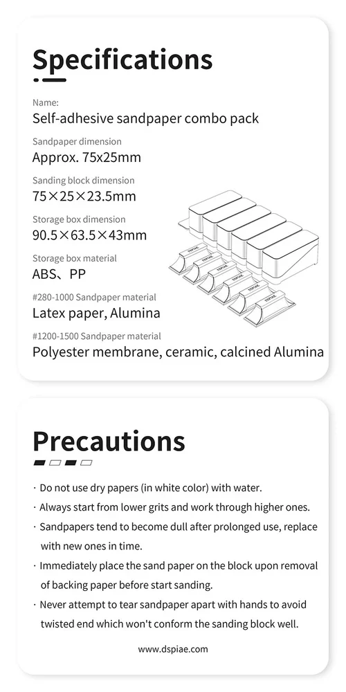 DSPIAE XSP-S01 Composite Adhesive Sandpaper Set - Image 15