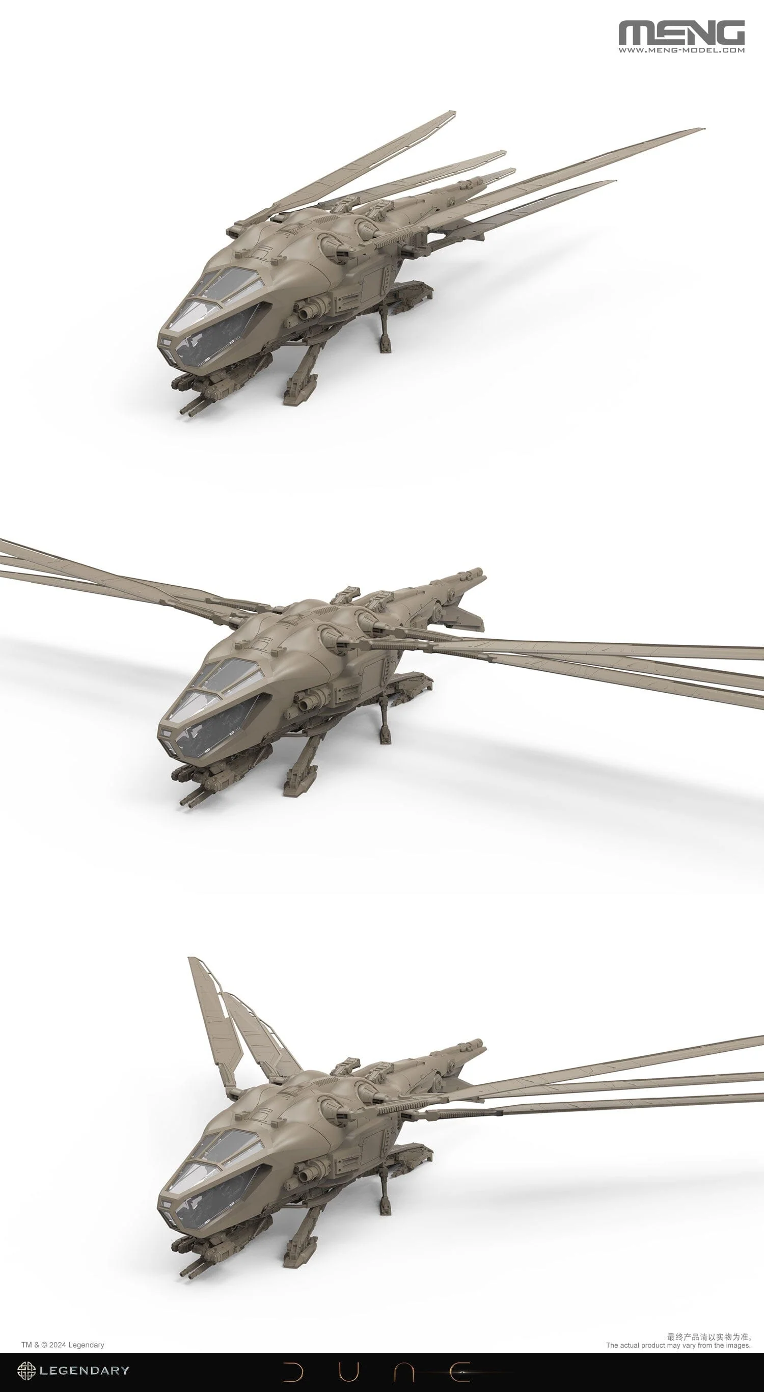 Dune (2021) DS-009 Harkonnen Ornithopter 1/72 Scale Model Kit - Image 11