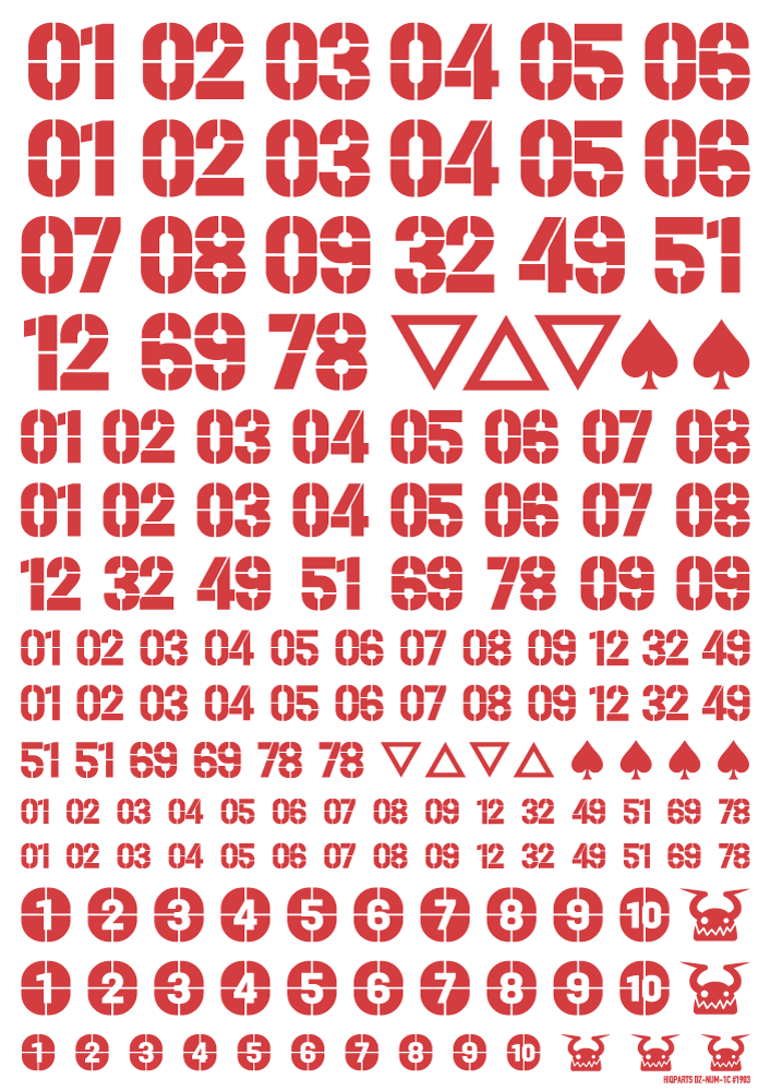 DZ Number Decal Red(1pc) - Image 2