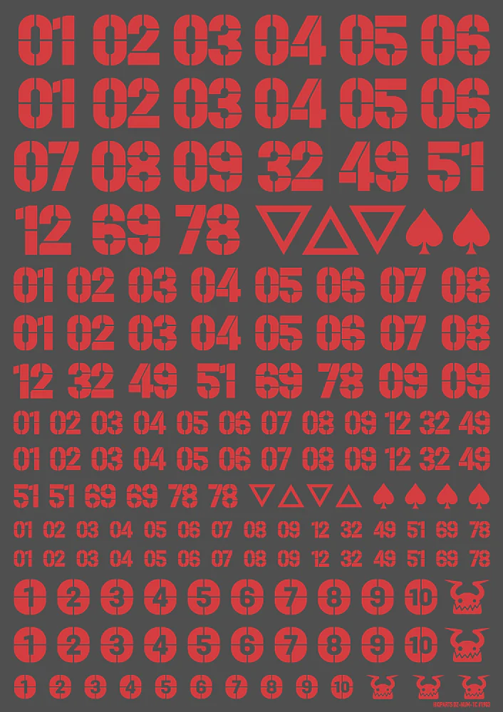 DZ Number Decal Red(1pc) - Image 3