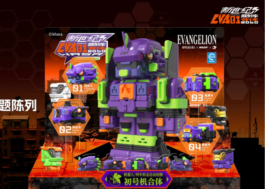Evangelion x WASA Super Train Combined Robot EVA206 Series Box of 4 Random Figures