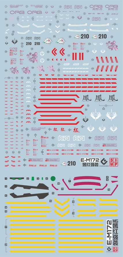 F22 MG Strike Rouge Gundam Decal Sheet - Image 2