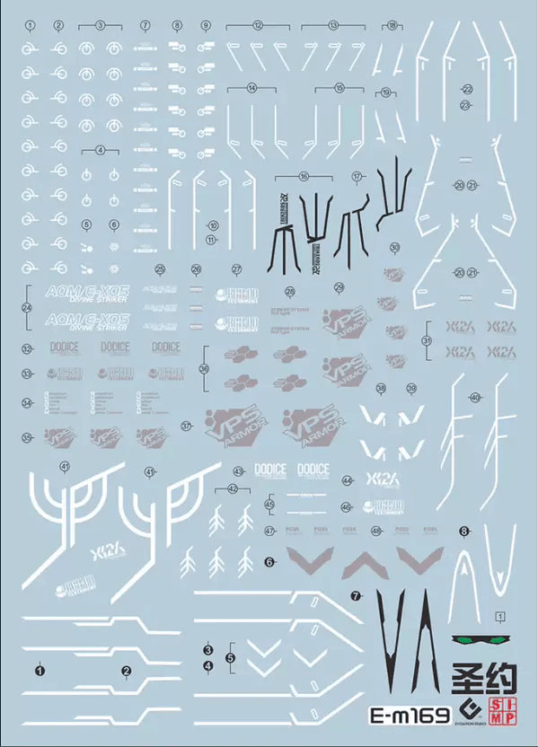 F64 MG Testament Gundam Decal Sheet - Image 2