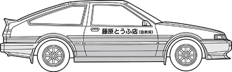 Fujimi 1/24 Initial D, Treno Early Type 1600GT APEXAE86 (Fujiwara Takumi Ver.) - Image 2