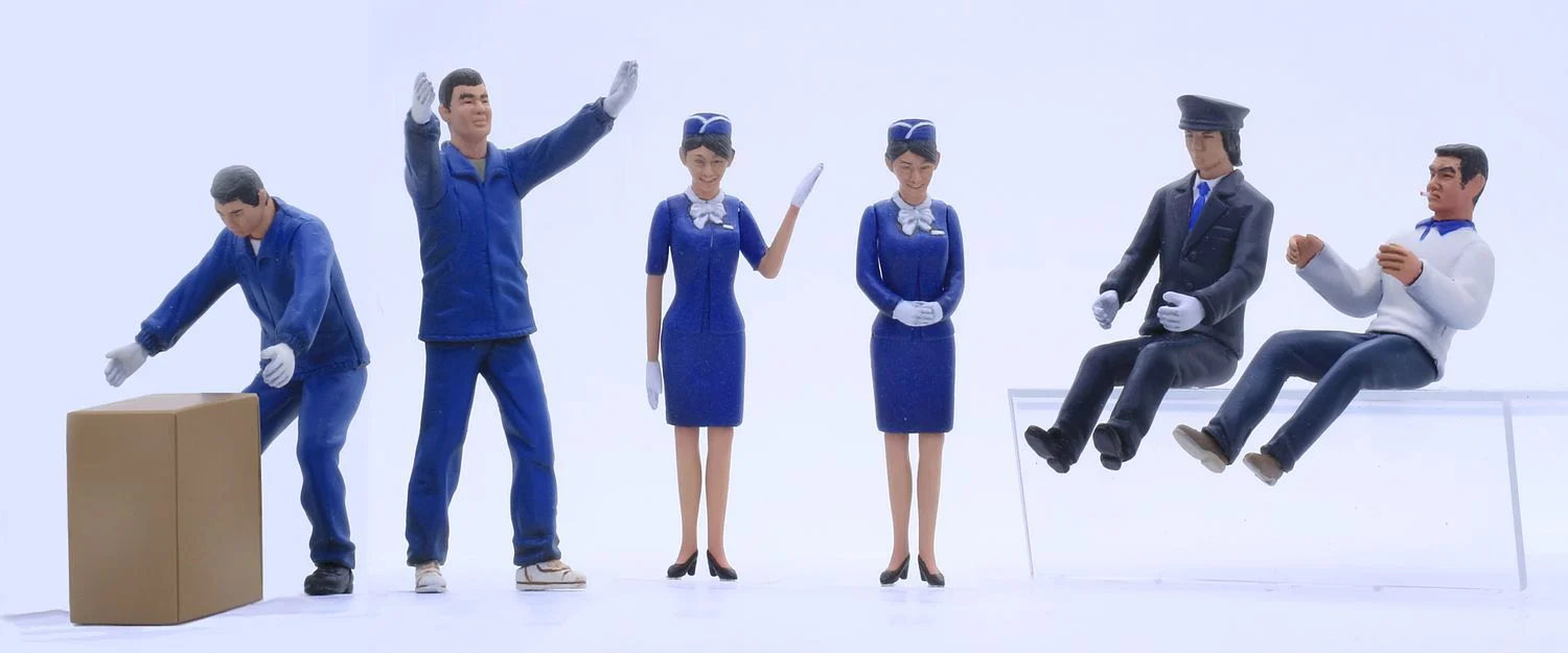 Fujimi Bus Guide & Bus Driver / Track Driver & Worker Figure Set (1/32) - Image 3