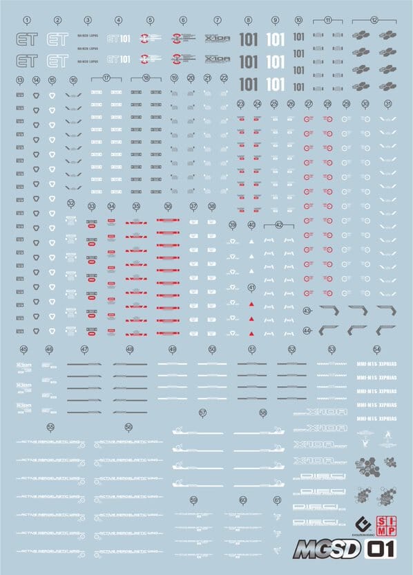 G01 MGSD Freedom Gundam Water Slide Decal - Image 2