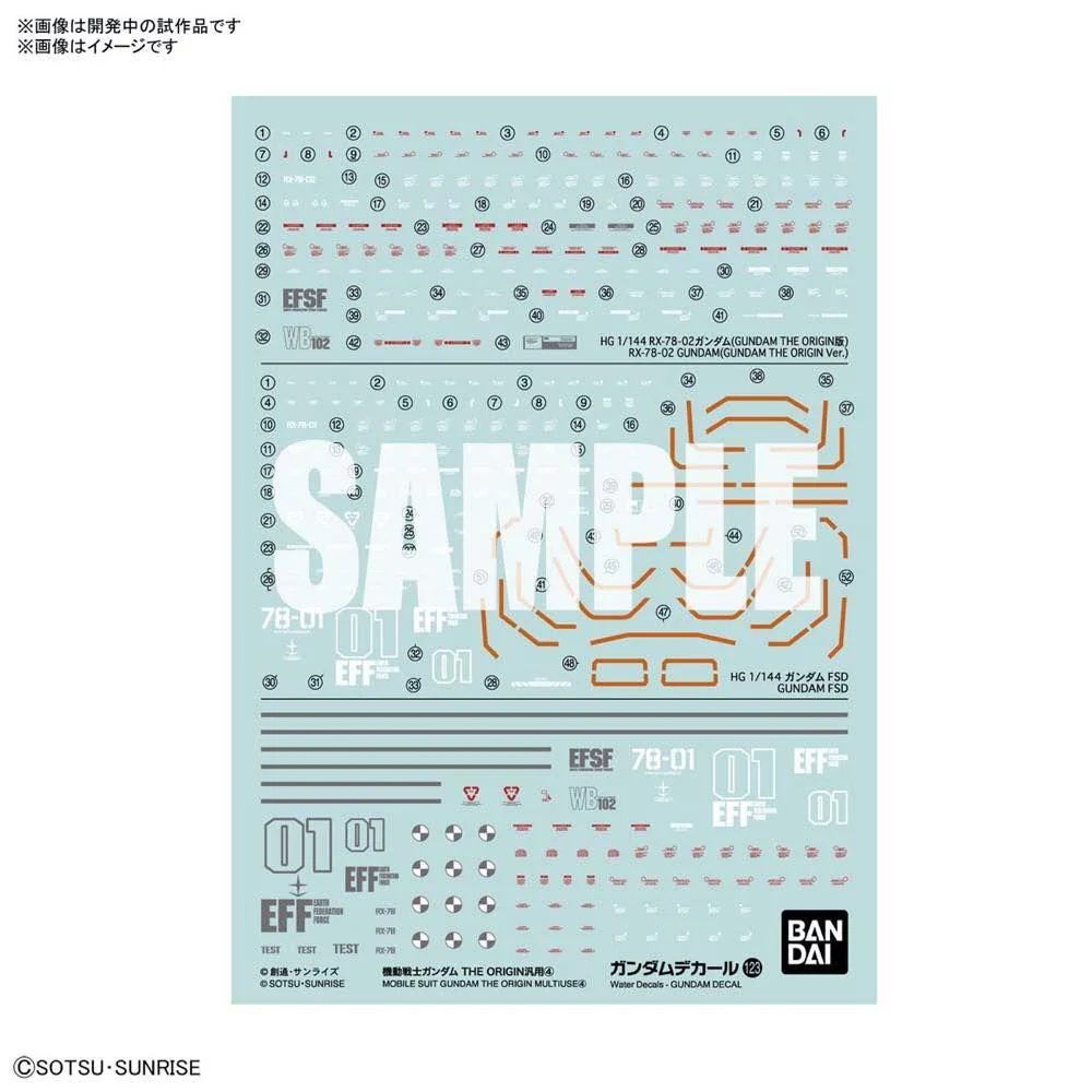 GD-123 HG GUNDAM THE ORIGIN SERIES 4 DECAL