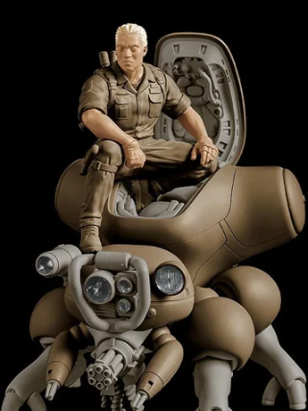 Ghost in the Shell PLAMAX MF-95 minimum factory Batou with Fuchikoma (Manga Ver.) 1/20 Scale Model Kit - Image 2