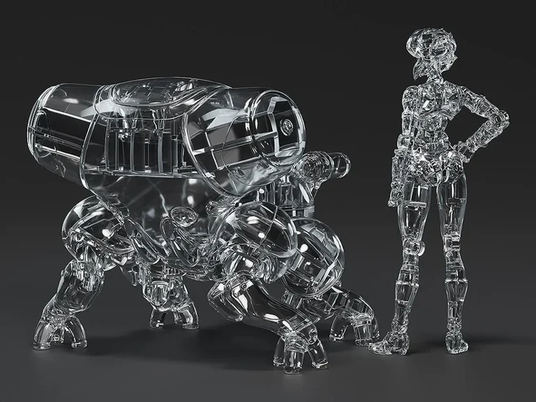 Ghost in the Shell PLAMAX MF-96 minimum factory Motoko Kusanagi with Fuchikoma (Manga Thermoptic Camouflage Ver.) 1/20 Scale Model Kit - Image 4