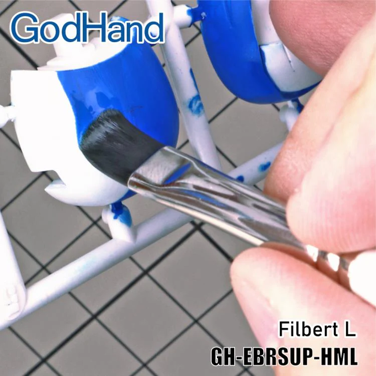 GodHand EBRSUP-HML Brushwork Softest Hobby Filbert Paint Brush Long w/ Cap - Image 4