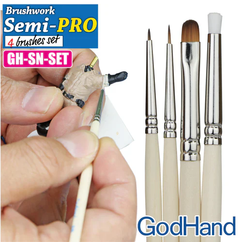 GodHand GH-EBRSP-SN-SET Brushwork Semi-PRO 4 Brushes Set - Image 2
