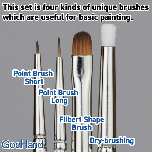 GodHand GH-EBRSP-SN-SET Brushwork Semi-PRO 4 Brushes Set - Image 3