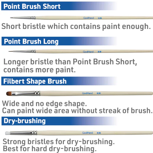 GodHand GH-EBRSP-SN-SET Brushwork Semi-PRO 4 Brushes Set - Image 4