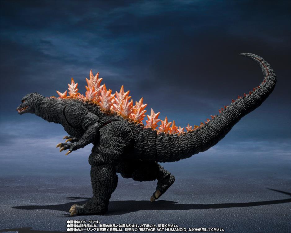 Godzilla Final Wars (2004) S.H.MonsterArts Godzilla (Heat Ray Ver. Vs. New Gotengo) Action Figure - Image 5