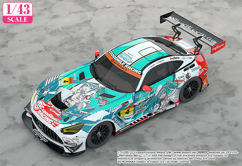 Good Smile Racing Hatsune Miku 1/43 Scale AMG (2023 Season Opening Ver.) - Image 2