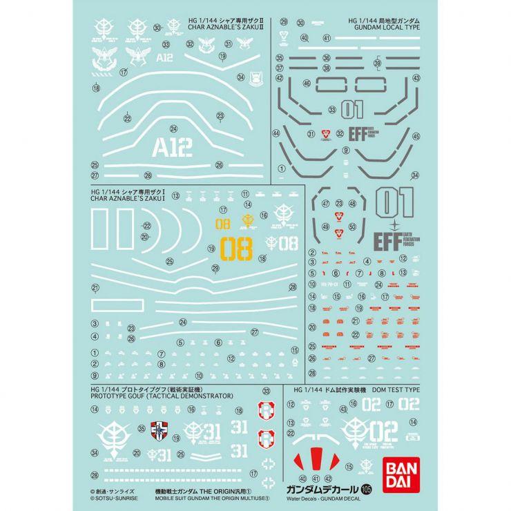 Gundam Decal 105 - Mobile Suit Gundam The Origin