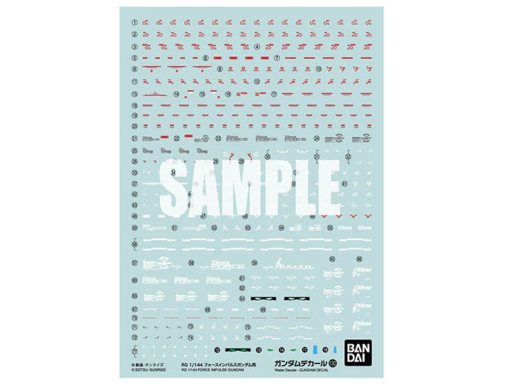 Gundam Decal No.130 RG 1/144 Force Impulse Gundam Decal Sheets