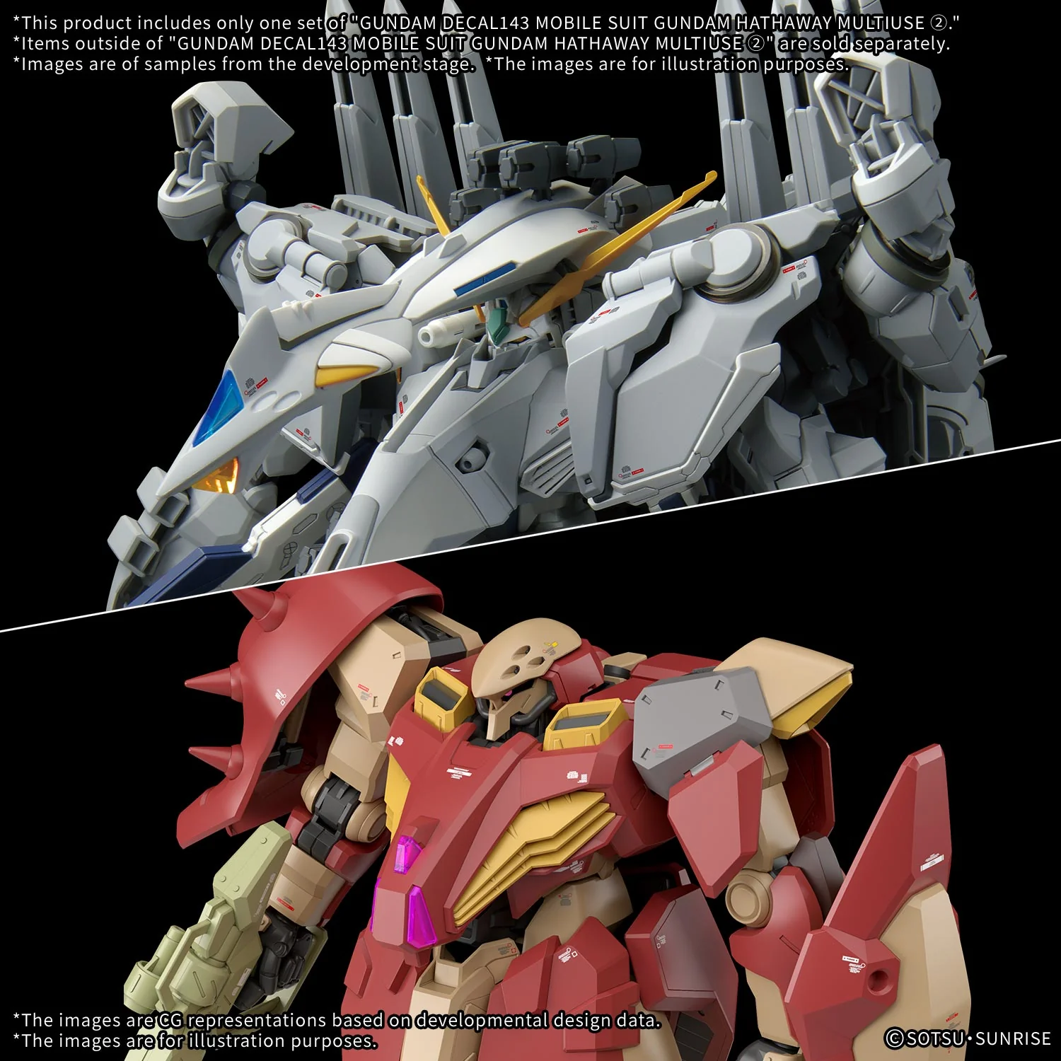 Gundam Decal No.143 Mobile Suit Gundam Hathaway The Sorcery of Nymph Circe 1/44 Scale General Purpose Decal Set - Image 3
