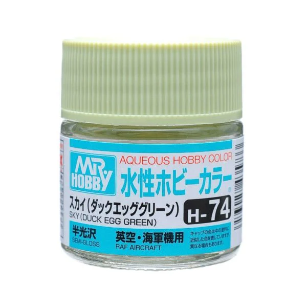 H74 Aqueous Color Semi-Gloss Duck Egg Green 10ml Bottle