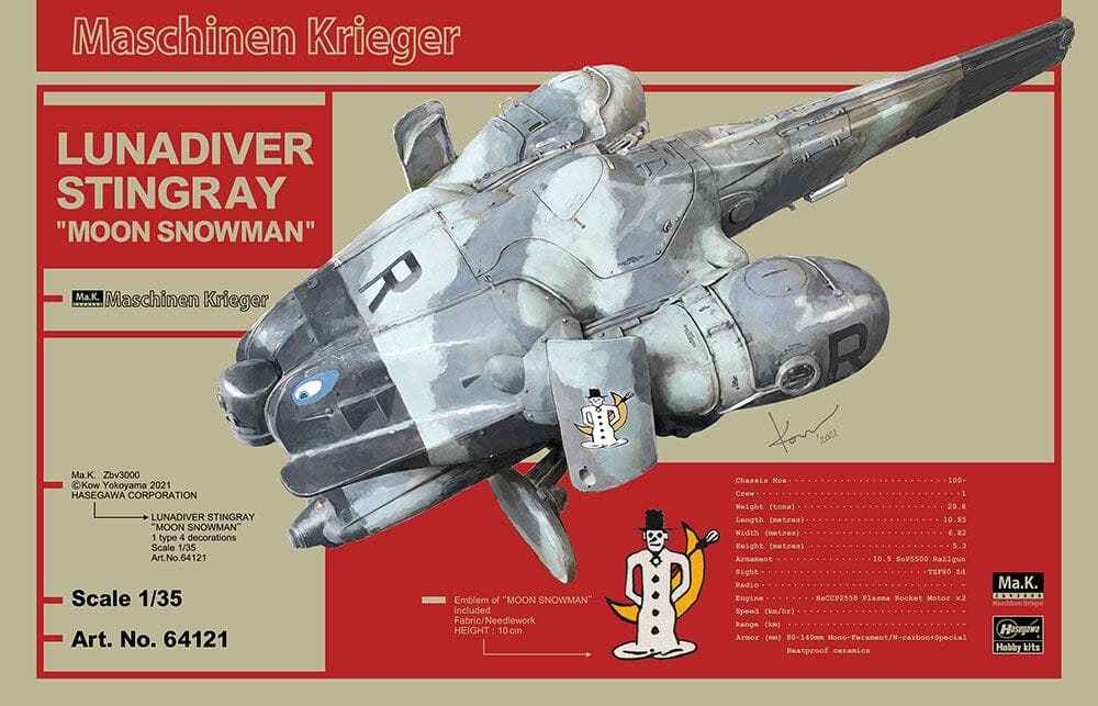 Maschinen Krieger Ma.K. Lunadiver Stingray 'Moon Snowman' 1/35 Scale Model Kit - Image 2