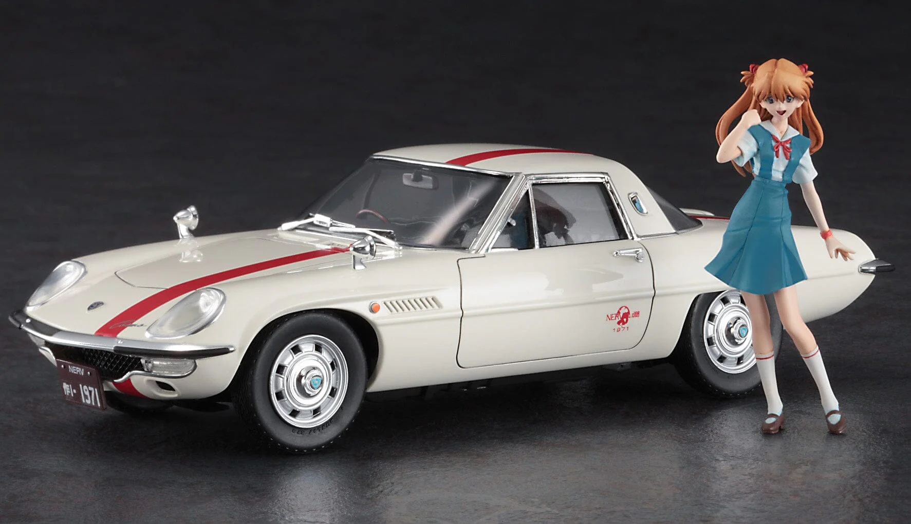 Rebuild of Evangelion NERV Official Business Coupe w/ Shikinami Asuka Langley 1/24 Scale Model Kit