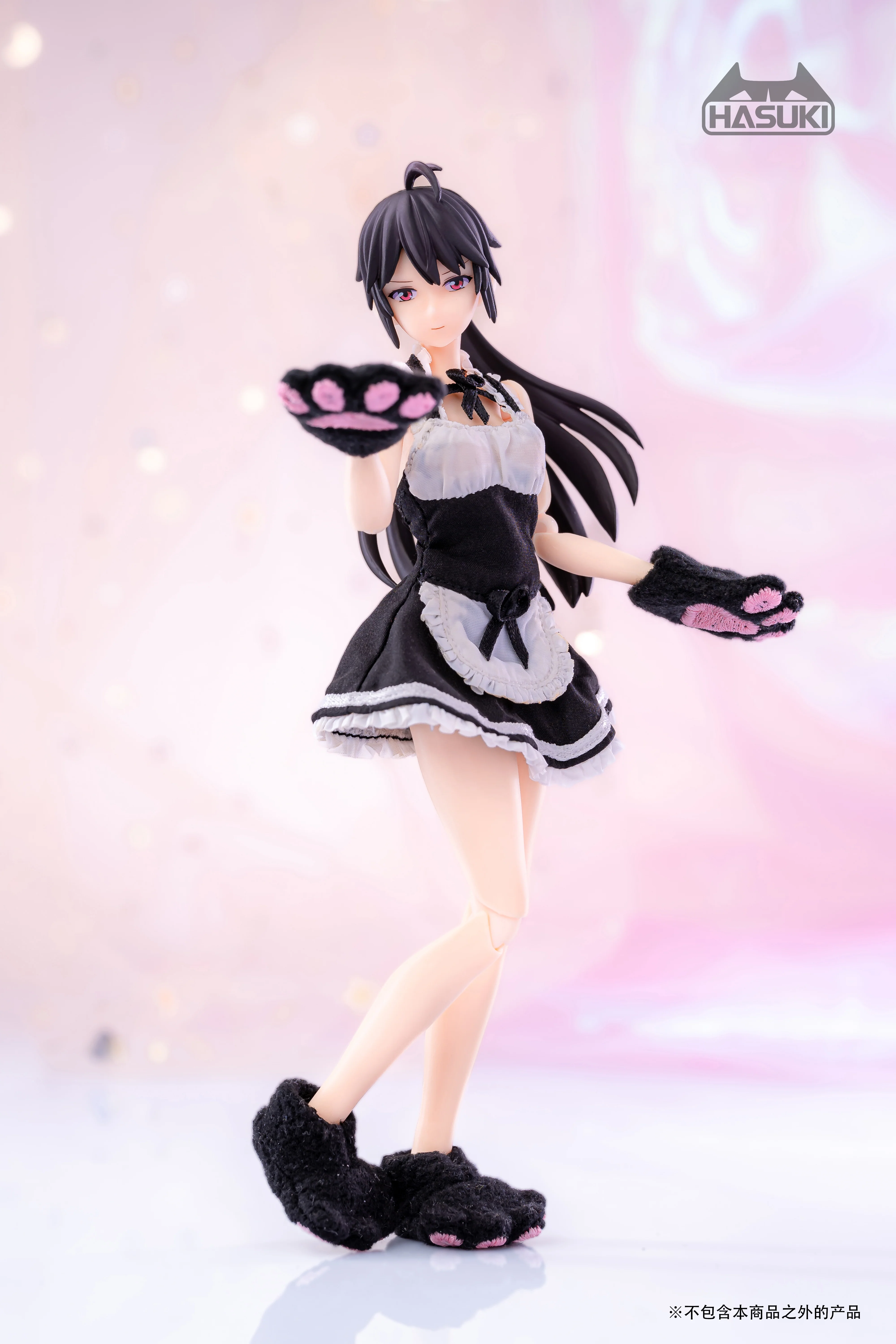Hasuki 1/12 CS010A Movable Figure Maid Outfit (Black) - Image 3