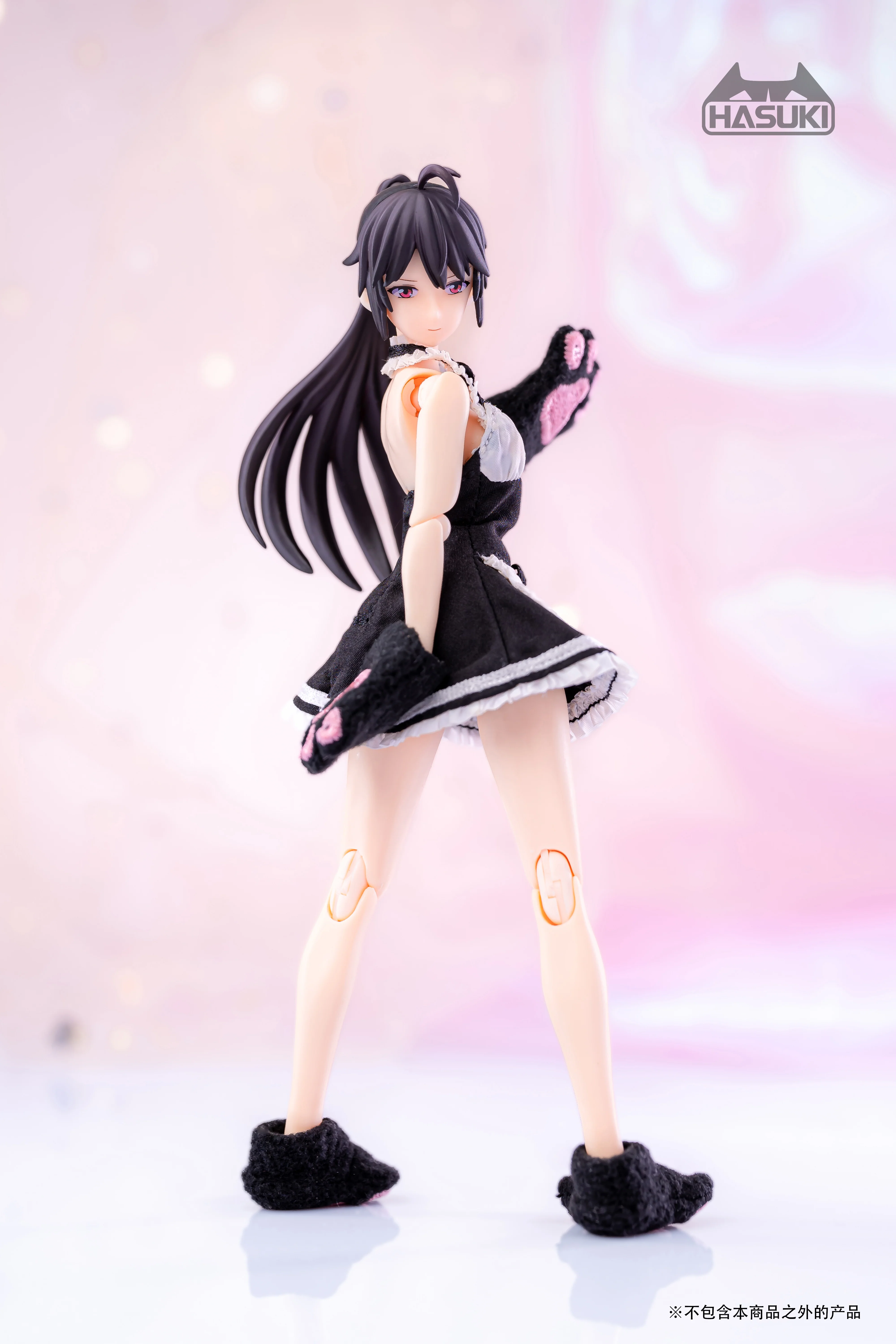 Hasuki 1/12 CS010A Movable Figure Maid Outfit (Black) - Image 4