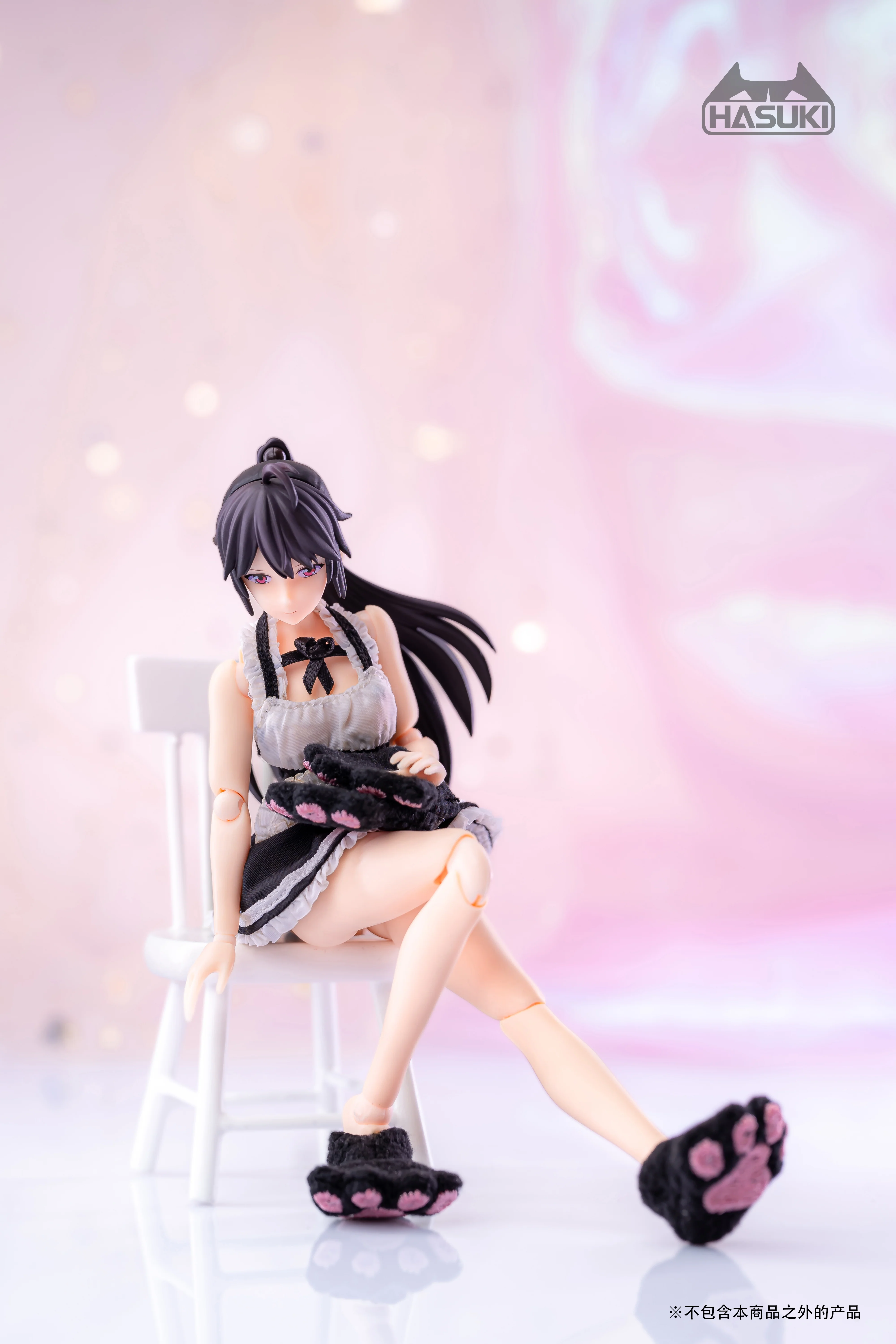 Hasuki 1/12 CS010A Movable Figure Maid Outfit (Black) - Image 5