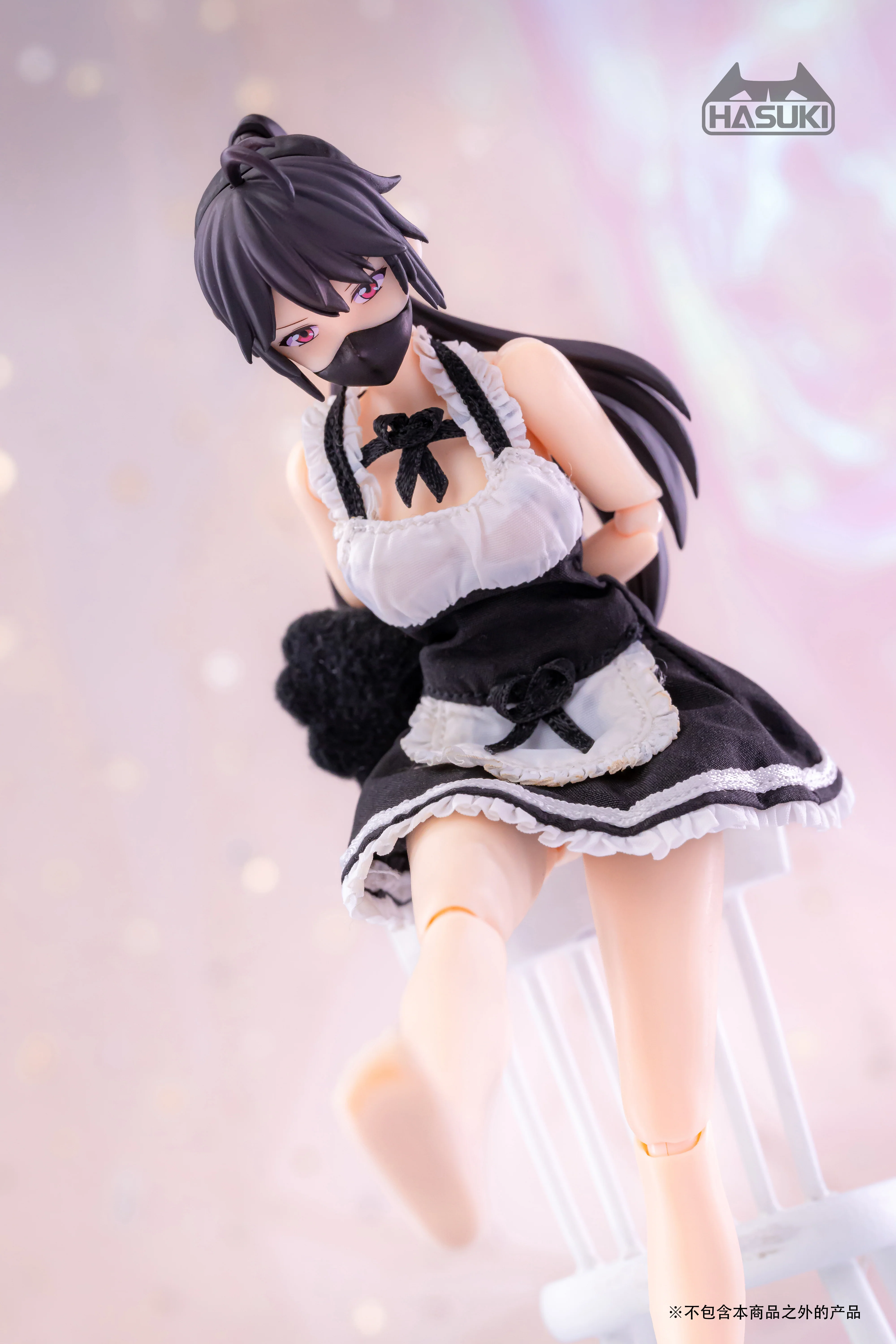 Hasuki 1/12 CS010A Movable Figure Maid Outfit (Black) - Image 6