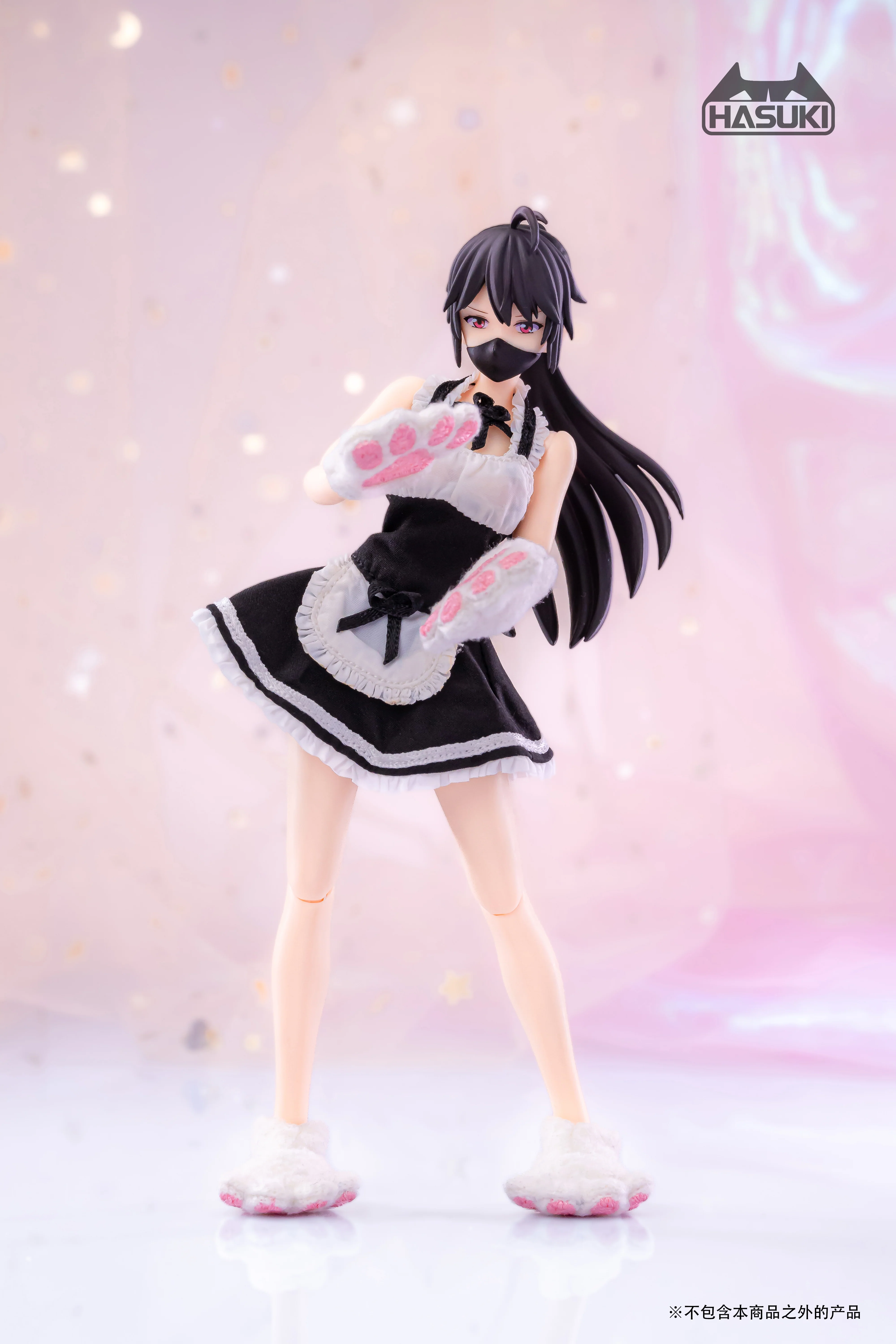 Hasuki 1/12 CS010A Movable Figure Maid Outfit (Black) - Image 7