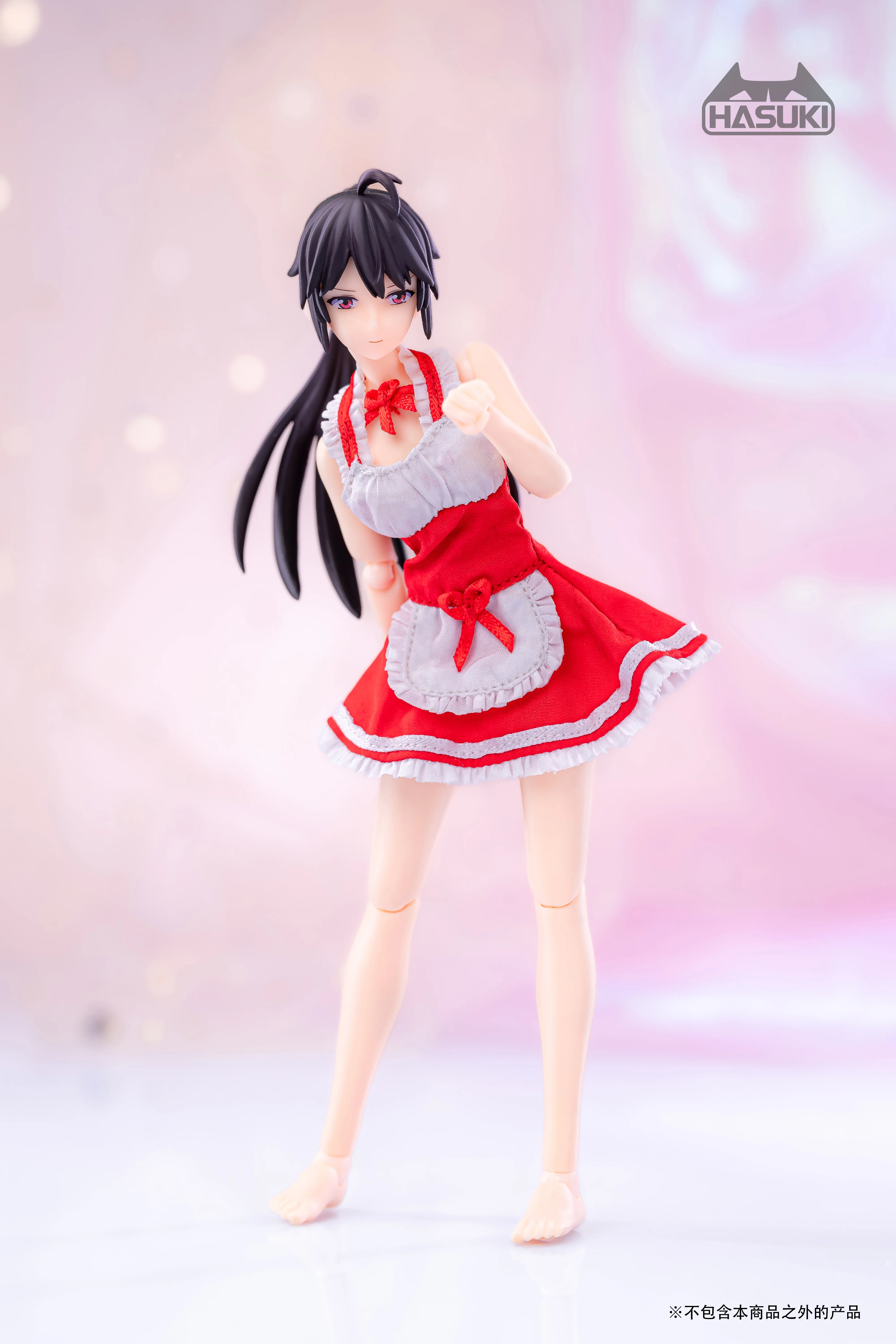 Hasuki 1/12 CS010B Movable Figure Maid Outfit (Red) - Image 3