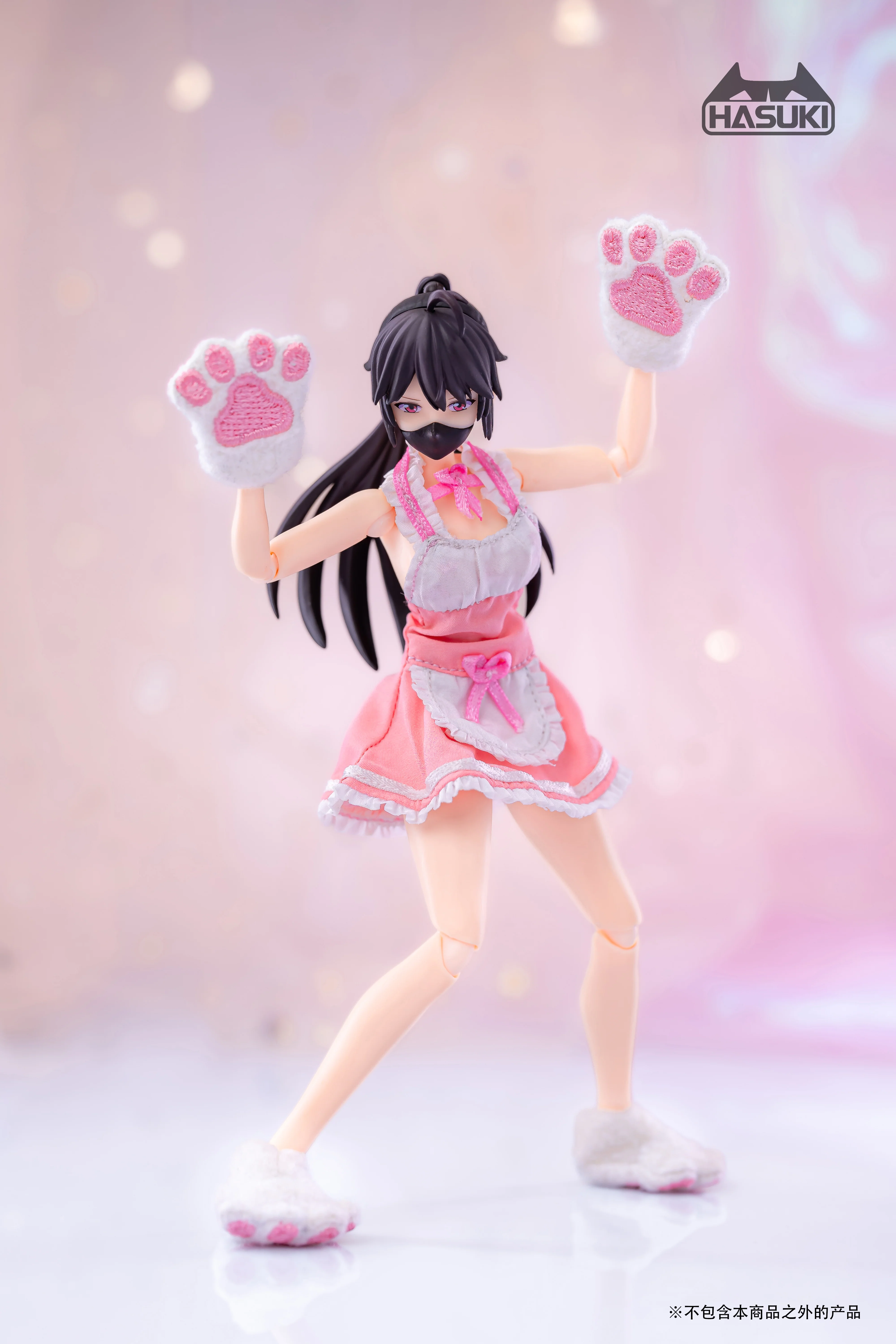 Hasuki 1/12 CS010C Movable Figure Maid Outfit (Pink) - Image 4