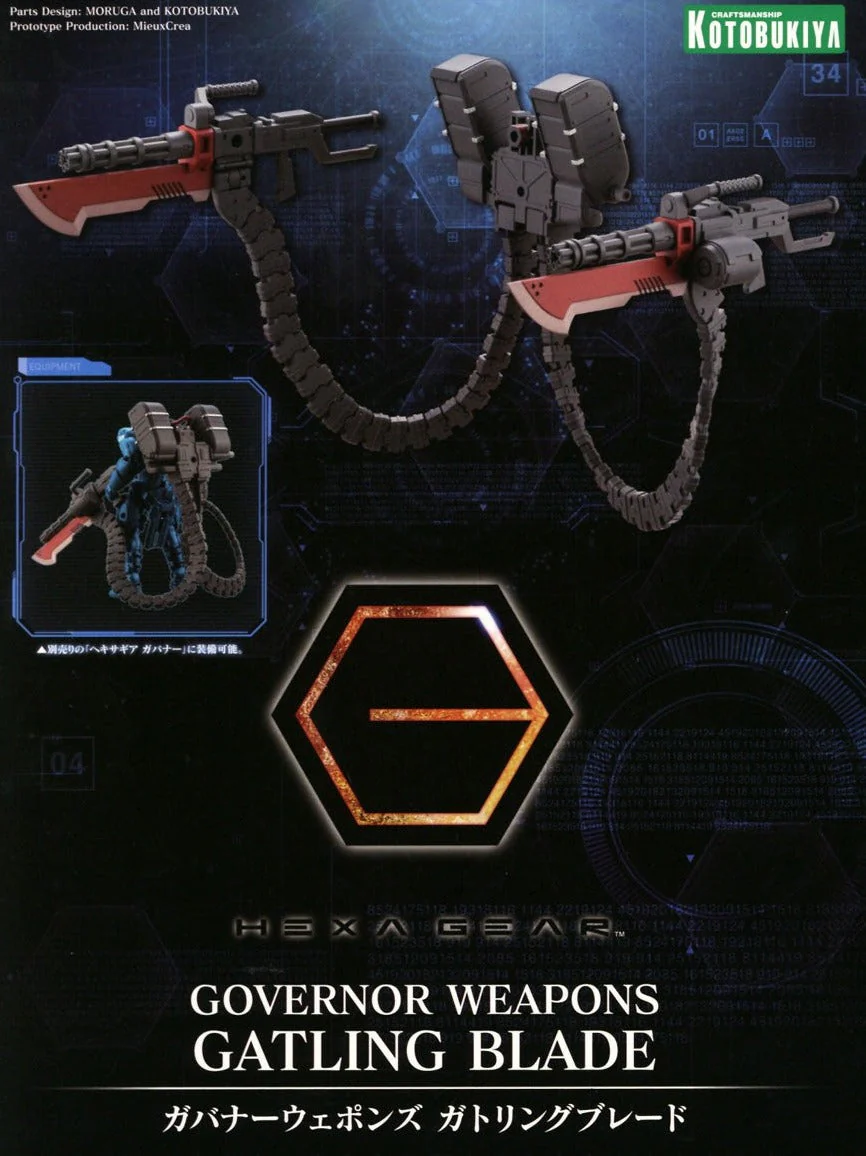 Hexa Gear Governor Weapons Gatling Blade 1/24 Scale Model Kit - Image 2