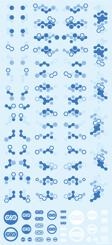 Hex Camouflage Decal 2 Blue (1 sheet) - Image 2