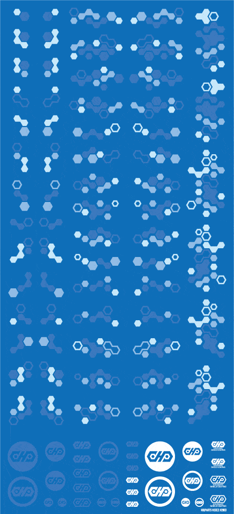 Hex Camouflage Decal 2 Blue (1 sheet) - Image 3