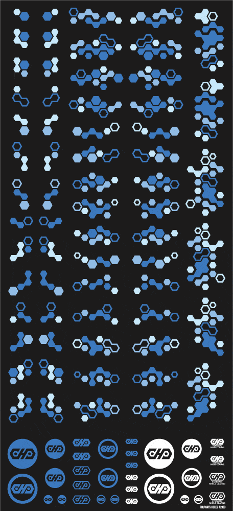 Hex Camouflage Decal 2 Blue (1 sheet) - Image 4