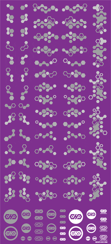 Hex Camouflage Decal 2 Gray (1 sheet) - Image 4