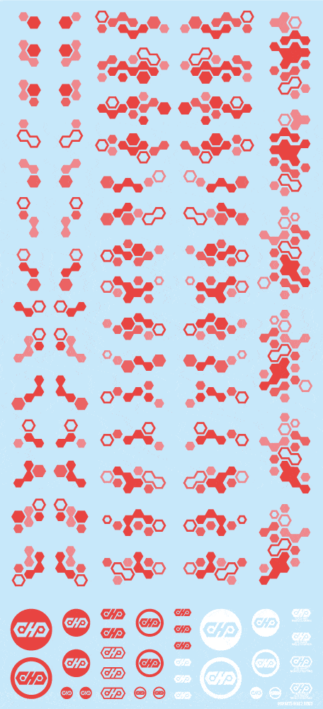Hex Camouflage Decal 2 Red (1 sheet) - Image 2
