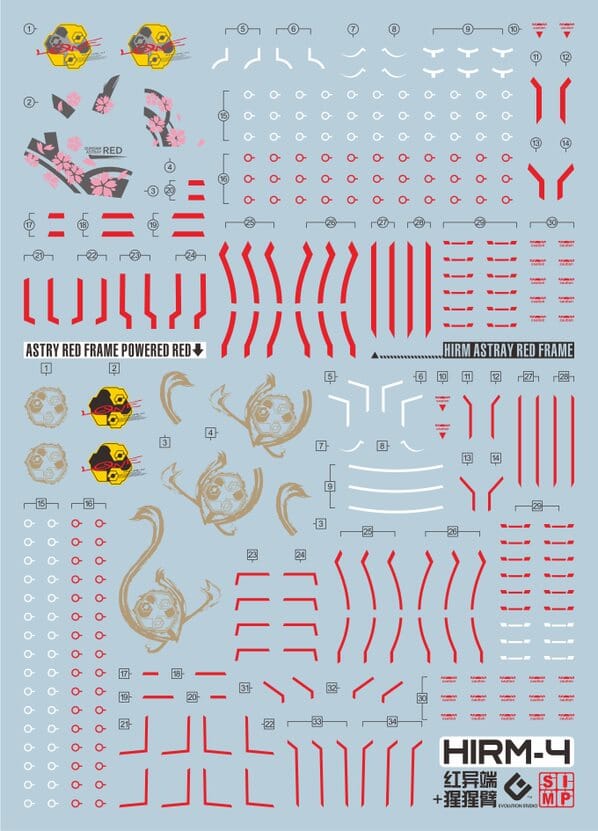 F20 HIRM Astray Red Frame Decal Sheet - Image 2
