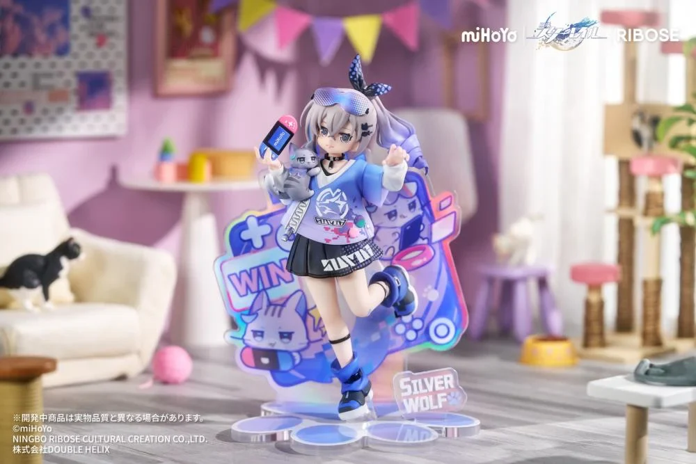 Honkai Star Rail Rise Up+ Chibi Cat Series Silver Wolf Figure - Image 2
