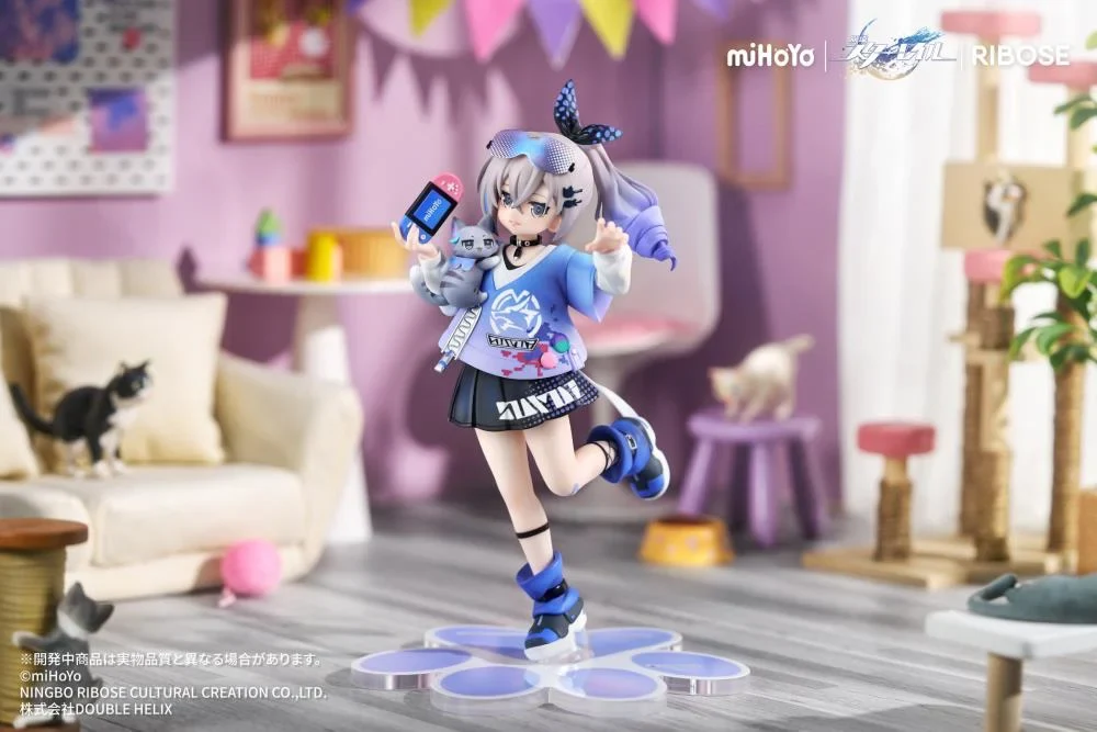 Honkai Star Rail Rise Up+ Chibi Cat Series Silver Wolf Figure - Image 3