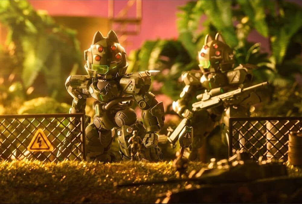 Iron Roars Maneuver Armored Walker C.A.T.-02 Fang (Jungle Camouflage Ver.) 1/60 Scale Limited Edition Model Kit - Image 8