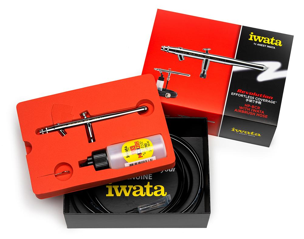 IWATA Revolution HP-BCR Siphon Feed Dual Action Airbrush with Iwata Airbrush Hose - Image 2