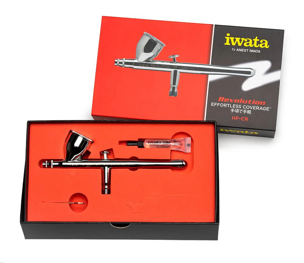 IWATA Revolution HP-CR Gravity Feed Dual Action Airbrush - Image 4