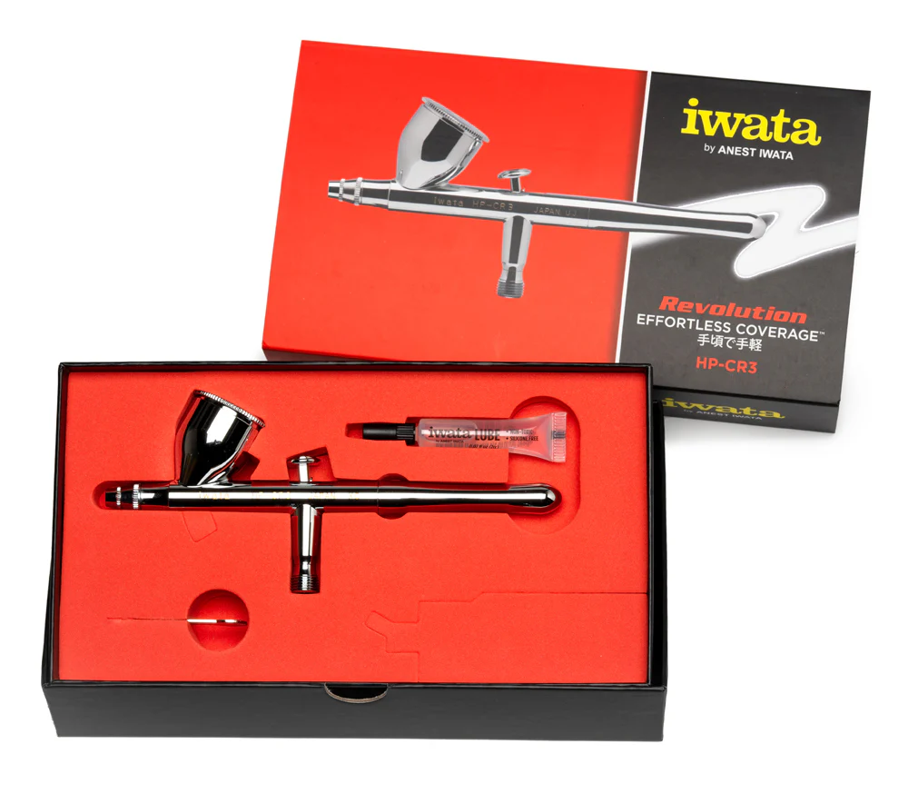 IWATA Revolution HP-CR3 Gravity Feed Dual Action Airbrush - Image 3