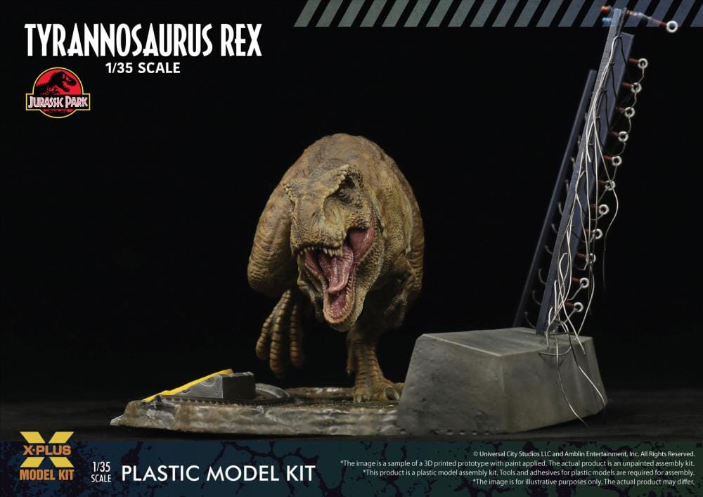 Jurassic Park Tyrannosaurus Rex 1/35 Scale Model Kit - Image 10