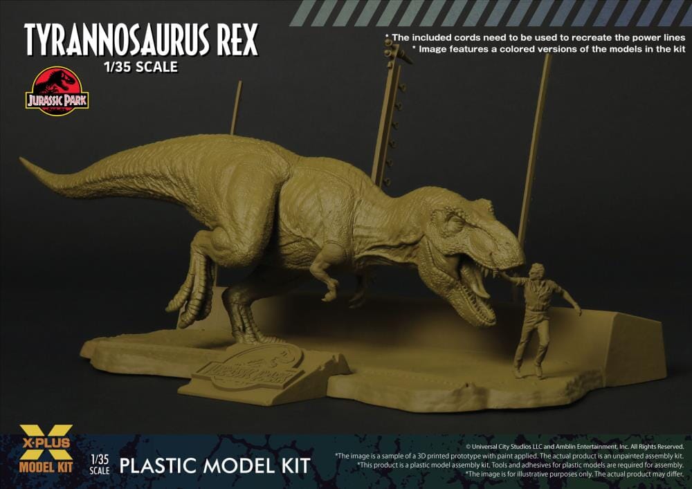 Jurassic Park Tyrannosaurus Rex 1/35 Scale Model Kit - Image 3