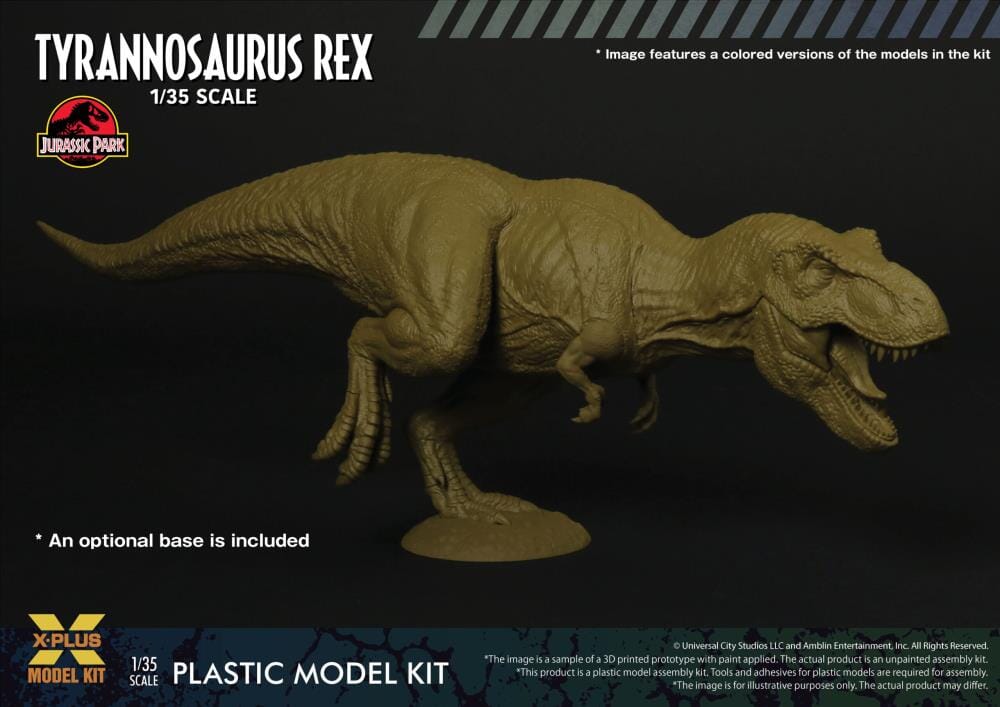 Jurassic Park Tyrannosaurus Rex 1/35 Scale Model Kit - Image 4