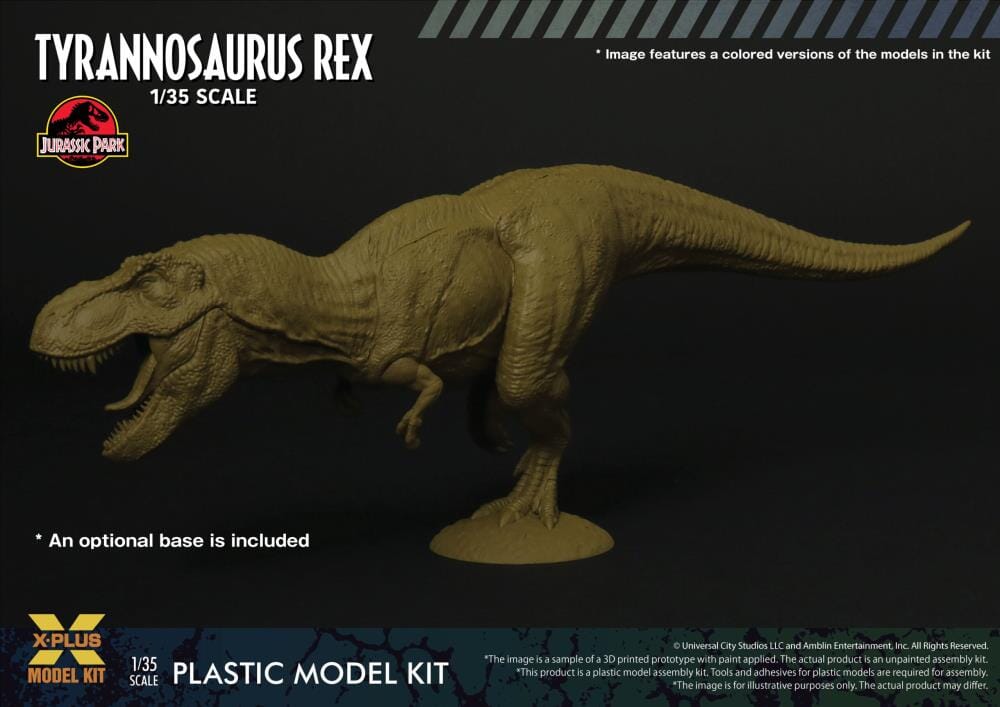 Jurassic Park Tyrannosaurus Rex 1/35 Scale Model Kit - Image 5